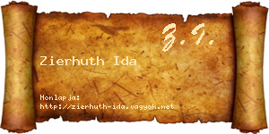 Zierhuth Ida névjegykártya
